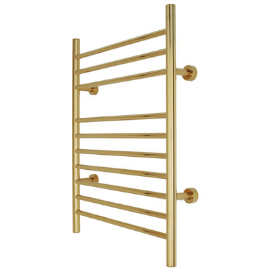 Infinity Towel Warmer, Polished Gold, Dual Connection, 10 Bars