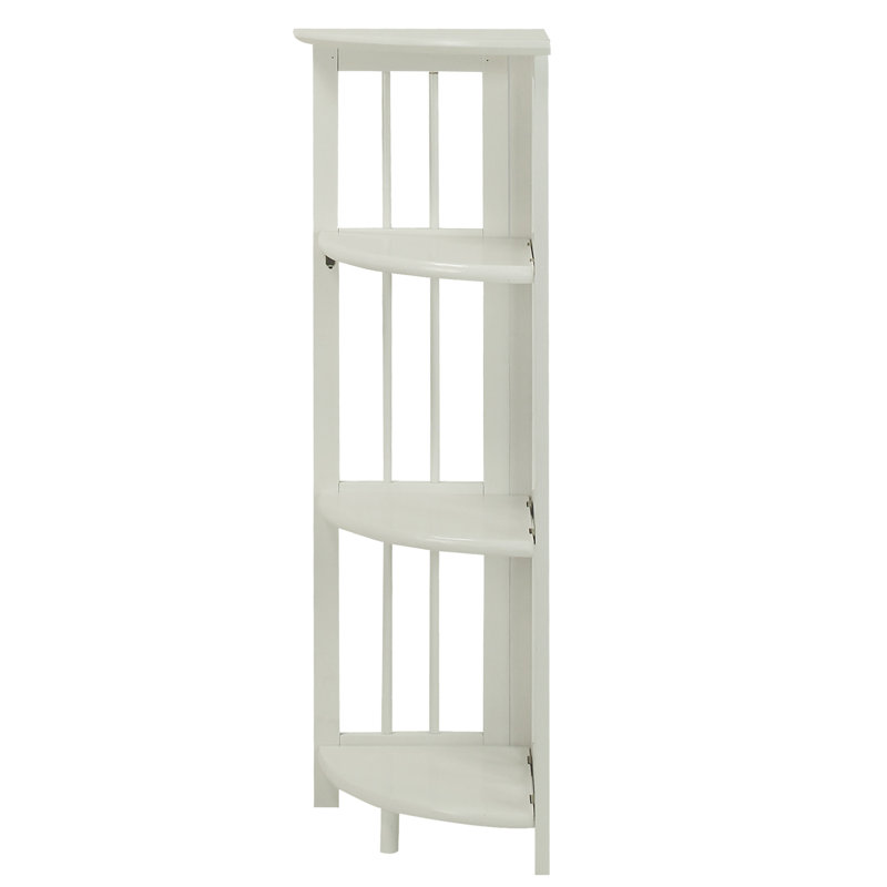 Duerr Corner Bookcase, White, 38.8" H x 12.5" W x 11.5" D