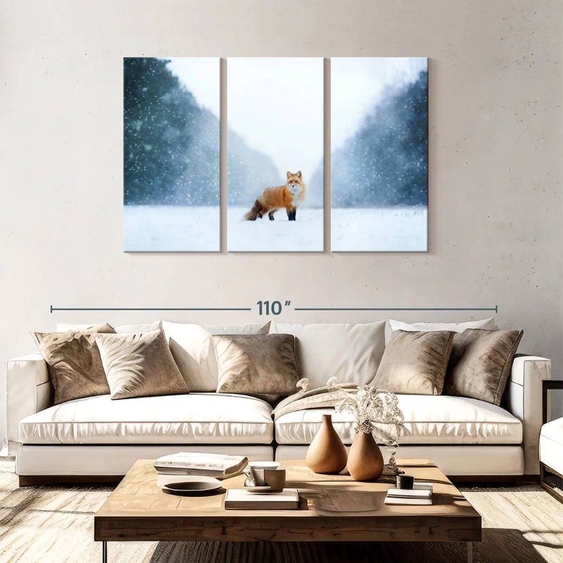 Red Fox In The Snow, 48" H x 74" W