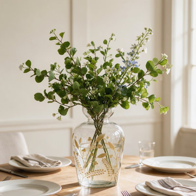 Vase en verre doré