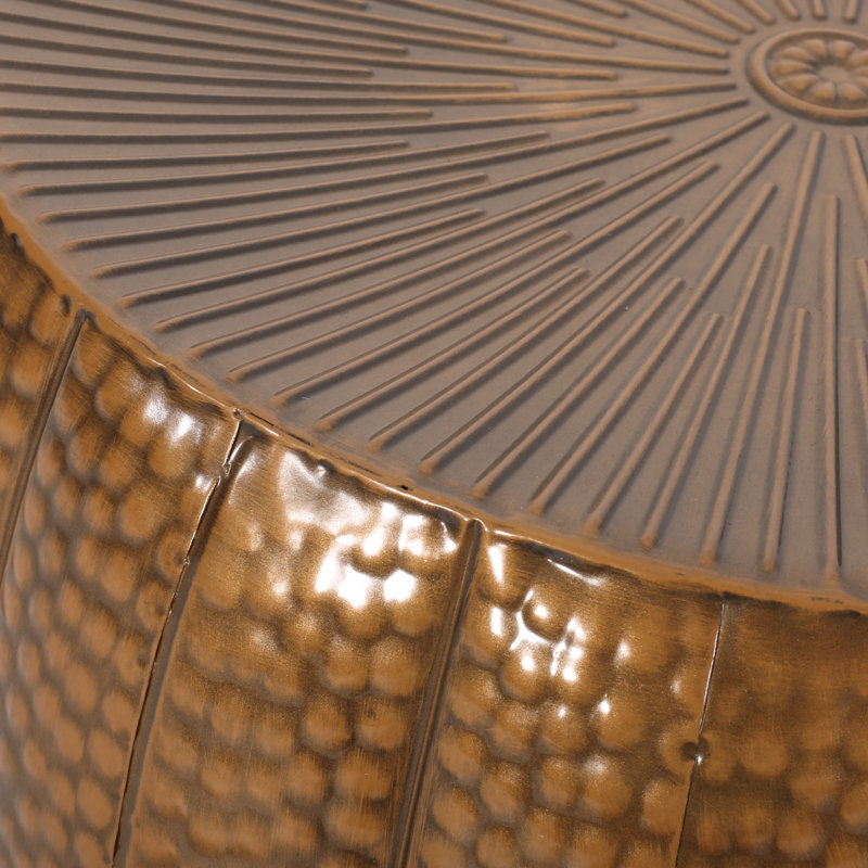 Table basse Ammaz Drum, Bronze antique brossé