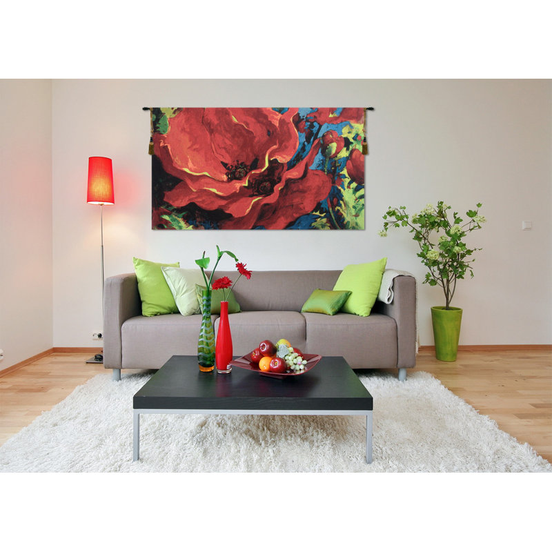 Loom Woven Cotton Blend Wall Hanging, 27" H x 47" W x 0.15" D