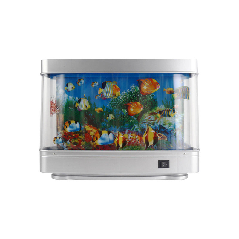 Mini-aquarium artificiel avec lampe poisson