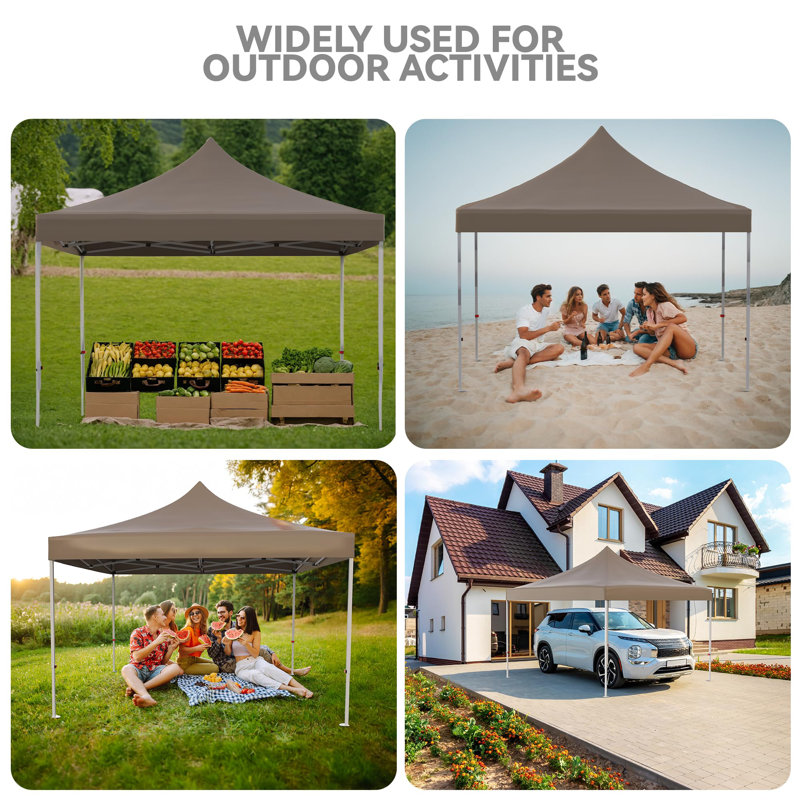 10x10FT Pop Up Canopy, Outdoor Gazebo with 4 Sidewalls, Waterproof Canopy Tent for Parties with Wheeled Bag, Quick and Effortless Setup, High-Performance Fabric, Event Tent for Backyard
