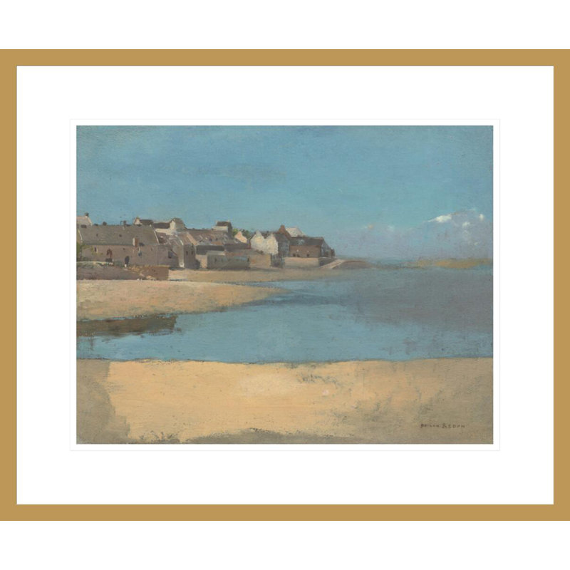 «Village by the Sea in Brittany» par Odilon Redon, impression giclée sur cadre, H 17,75 po x l 21,44 po