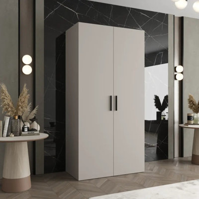 Berlie I Hinged Door Wardrobe 100cm - Sleek, Soft-Close Storage for Light-Filled Rooms