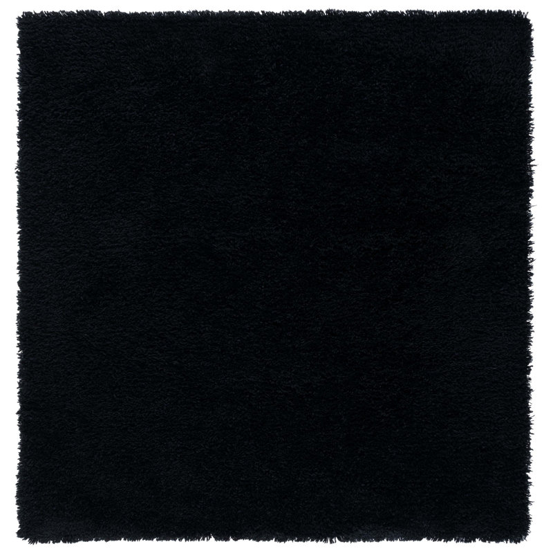 Assar Black Area Rug, Square 7'