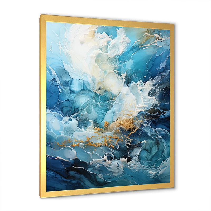 «Modern modern», art moderne abstrait, Cadre doré simple, H 32 po x l 16 po x P 1 po
