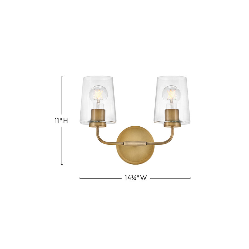 Viva 2 - Light Dimmable Vanity Light, Heritage Brass