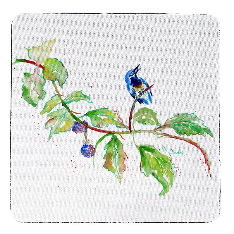 Sous-verres oiseaux et mûres