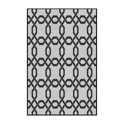 Tapis noir/blanc à motifs Hopp