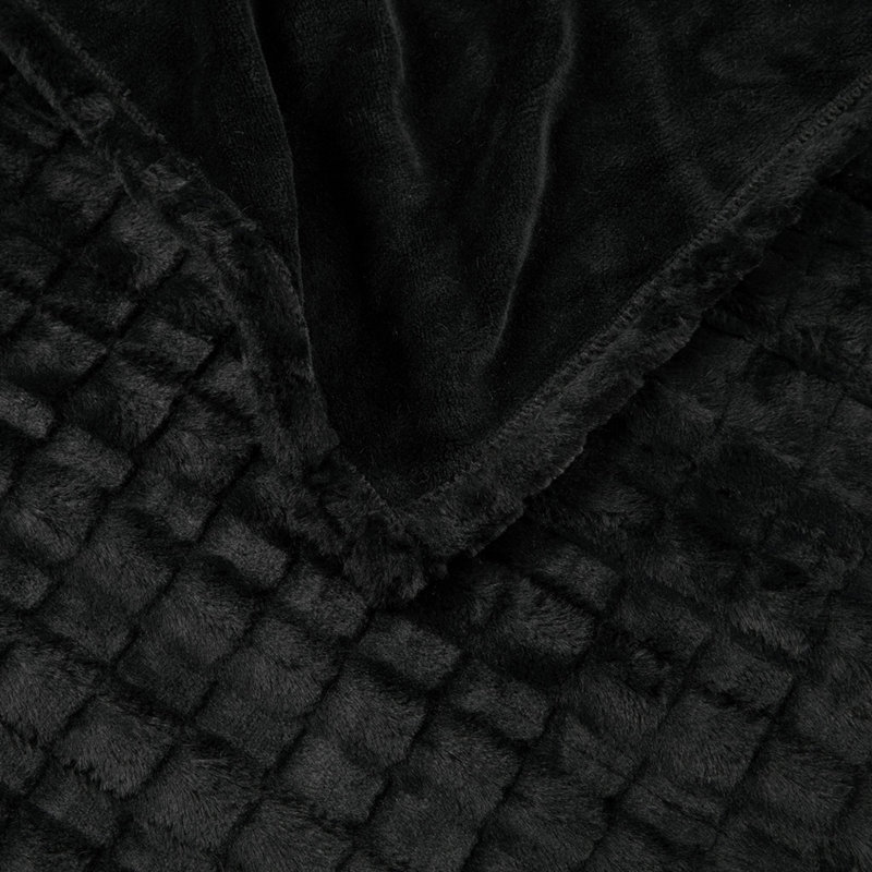 Jeté chauffant surdimensionné avec caractéristiques de sécurité, Noir