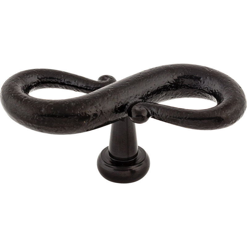 S-Shaped 3 1/4" Length Oval Knob, Patina Black