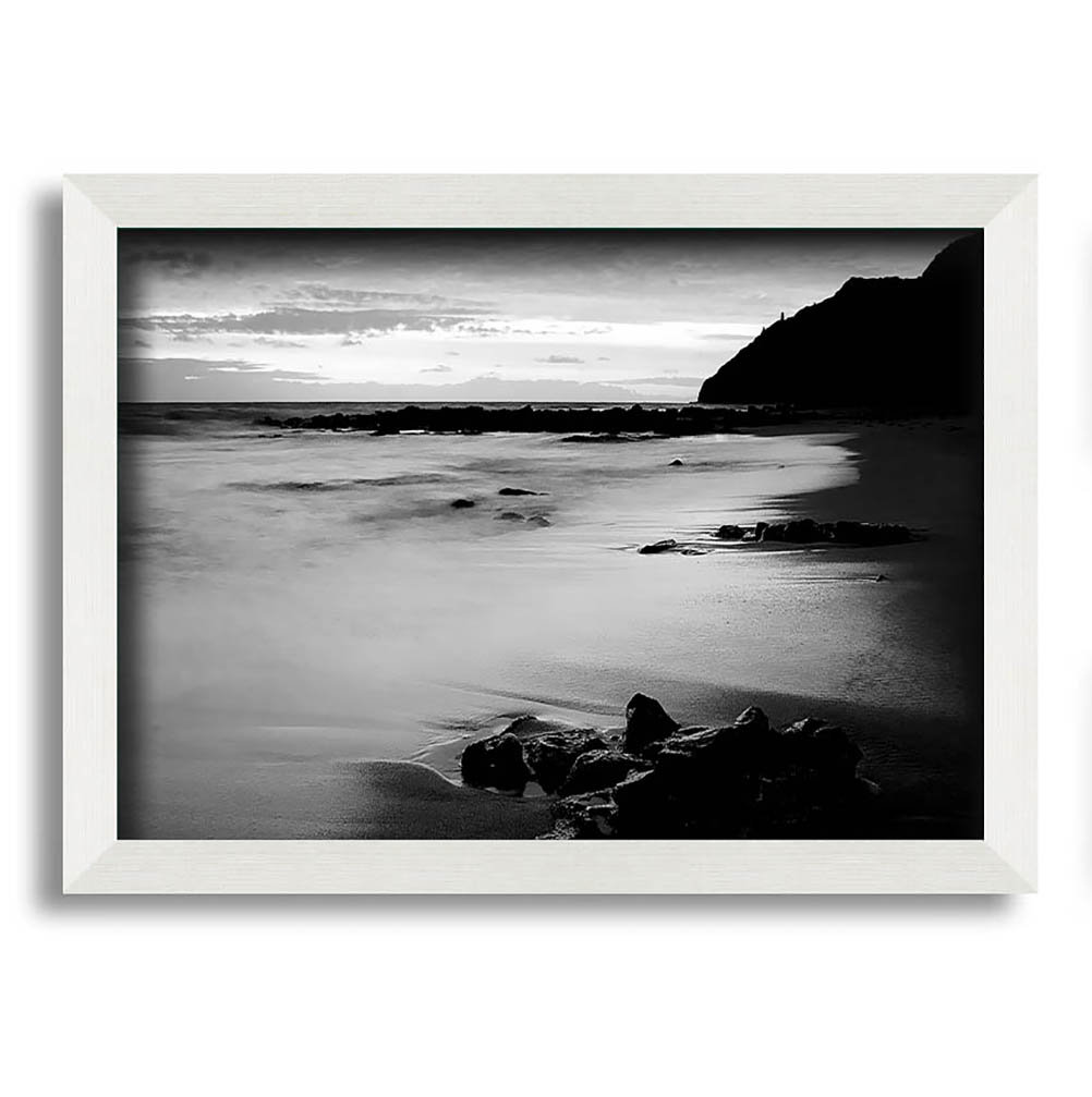 Gerahmtes Poster Sunset Tides B N W