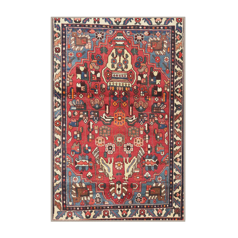 Rouge/bleu oriental Vijaya Tapis décoratif, Rectangle 8 pi x 12 pi