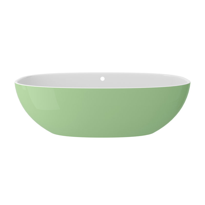 Barcelona Freestanding Soaking Bathtub, Pastel Green, 70" L x 34" W