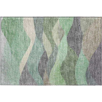 Premium Machine Washable Mayfield AMF2378 Abstract Rug
