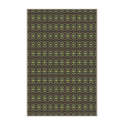 Tapis décoratif brun géométrique