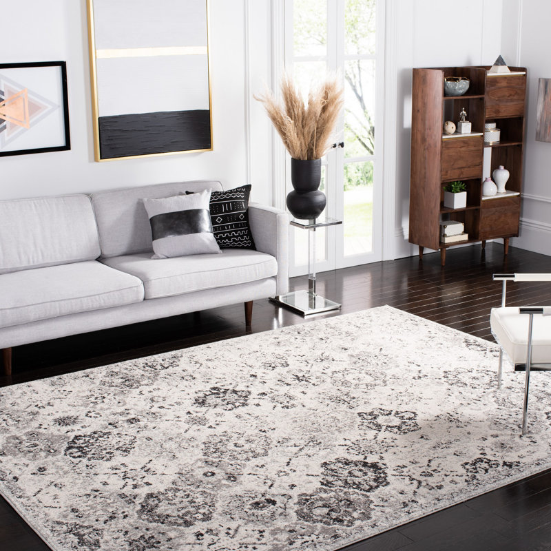 Newhouse Oriental Silver/Gray Area Rug, Rectangle 8' x 10'