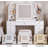 Dressing table, wooden dressing table with mirror and light - modern makeup dressing table with 9 drawers, storage rack, and cushioned stool - suitable for bedrooms, dormitories, or home beauty stations-139023222