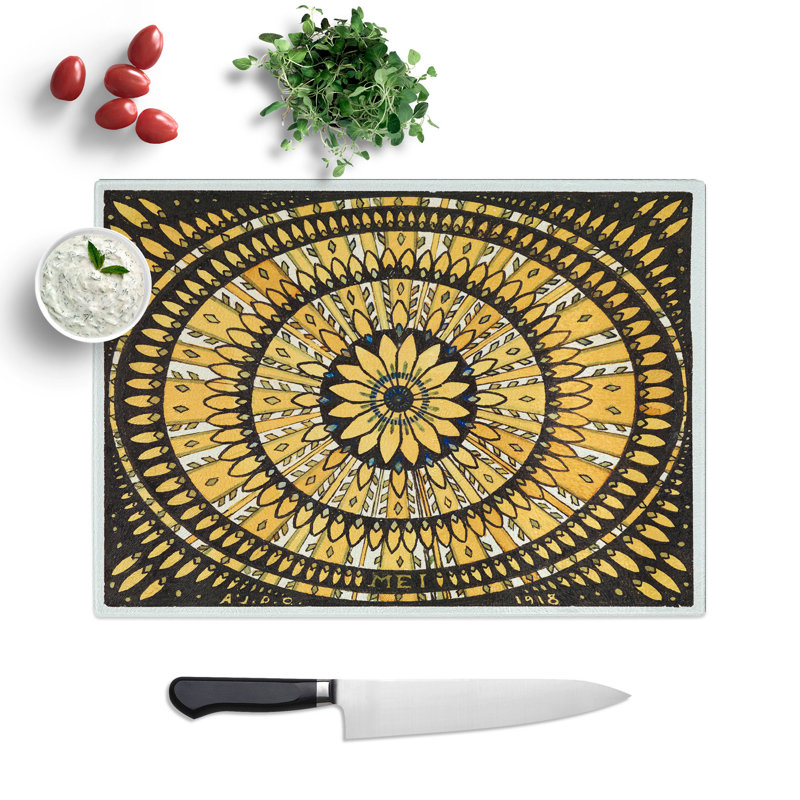 Flowers and Leaves by Julie De Graag Chopping Board, 0.4cm H x 28.5cm W x 39cm L