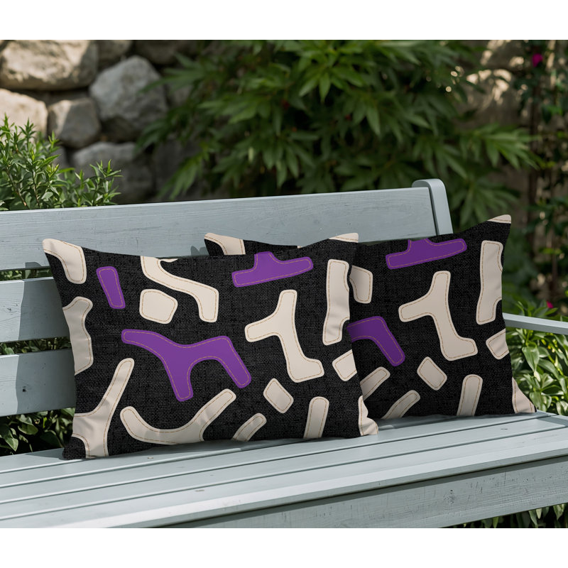 Coussin intérieur / extérieur 2 ensembles Mai, 25 x 18, Mauve