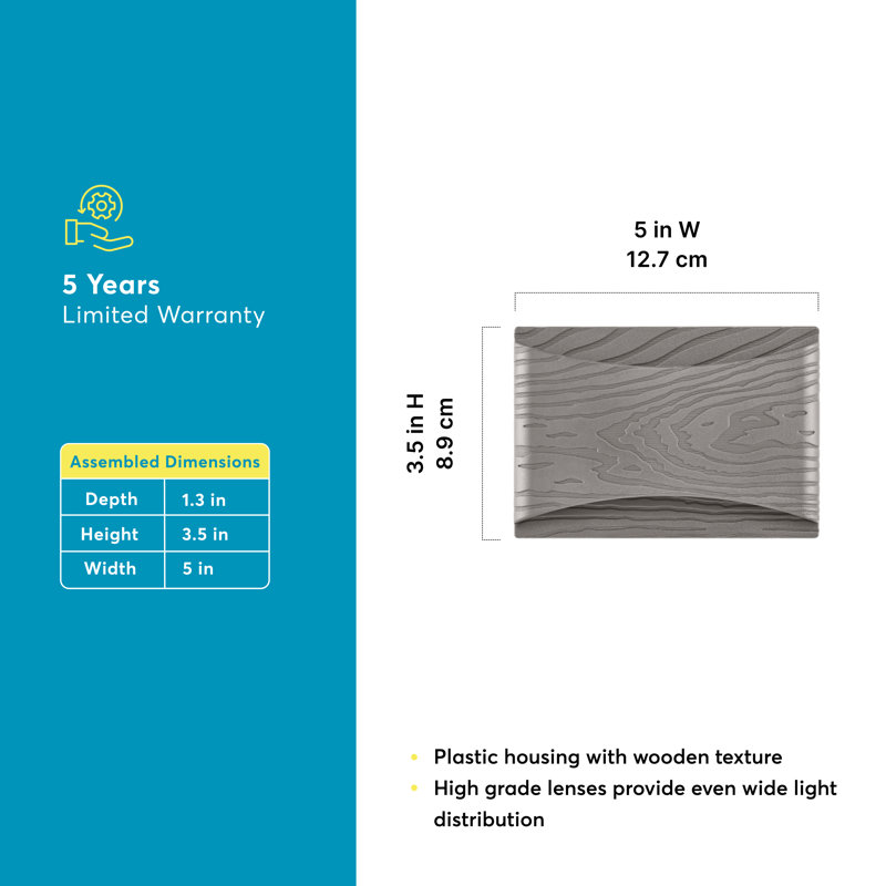 Low Voltage Up/Down Deck Light 50 Lumen, 3000K, Nantucket Gray