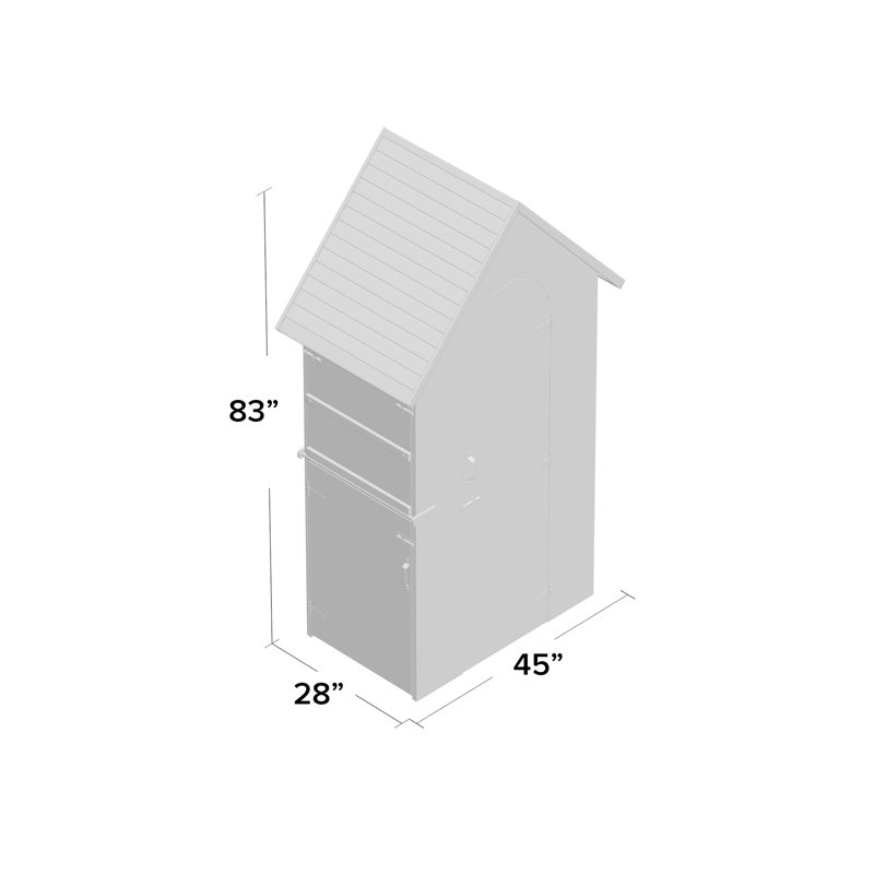 Medium Brown Cypress Wood Multi-Compartment Storage Shed with Drop Table