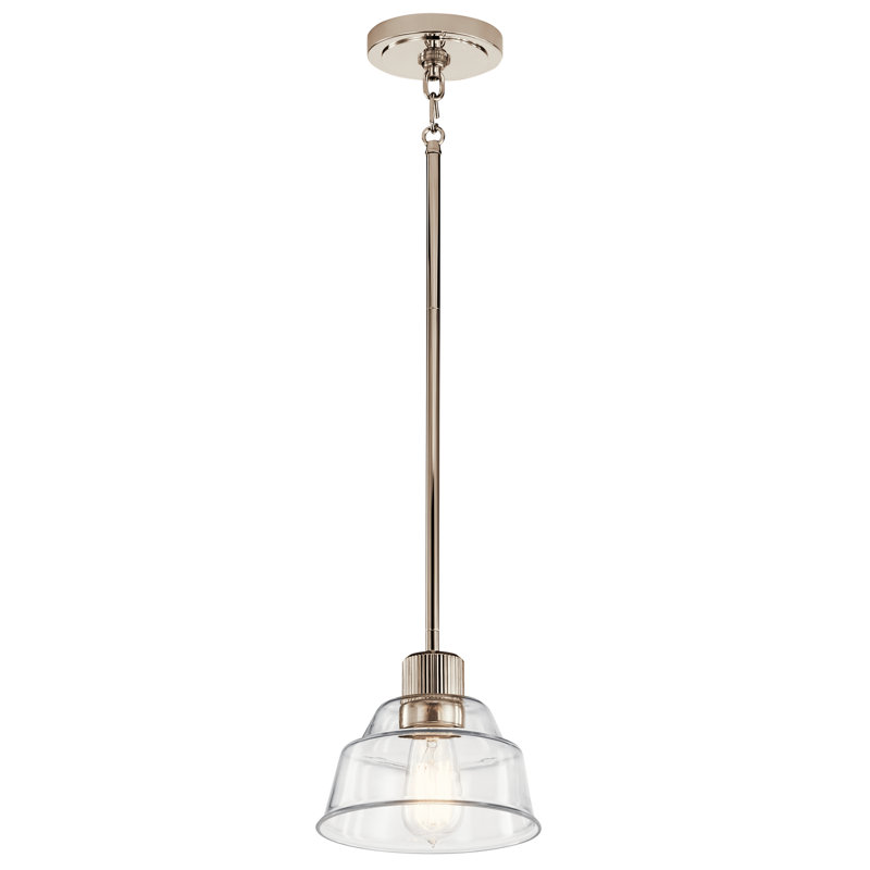 Mini-luminaire suspendu Aneria 1Lt, Nickel poli