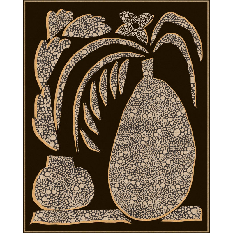 Textured Floral Still Life by Josie George — Botanical Wall Art, Brown, 24 × 36, Matted Framed Print