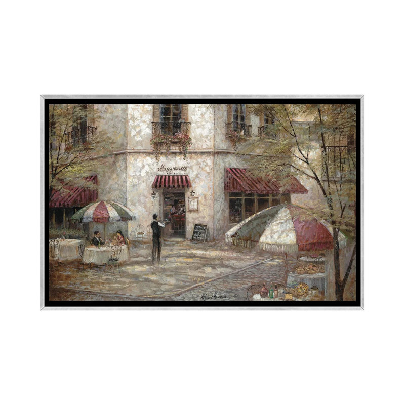 «Maggiano's» par Ruane Manning - reproduction d'art, H 18 po x l 26 po x P 1,5 po, Aucun mat, Toile avec cadre argenté
