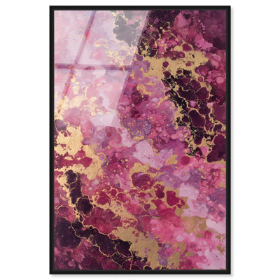 "Crimson Tide Gold I", reproduction d'art sur toile encadrée par Art Remedy, cadre noir, 20 x 30