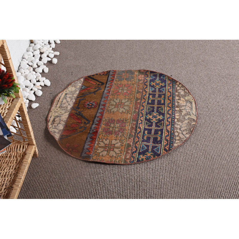 Petits tapis 3 x 3 pi, tapis moderne, tapis orange, tapis rétro, tapis tissé à plat, tapis turc