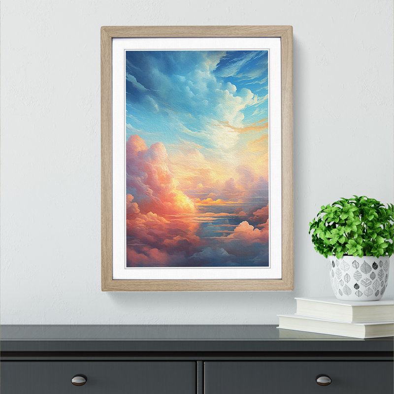 Single Picture Frame Print on Wood, 64cm H x 46cm W, Oak Framed