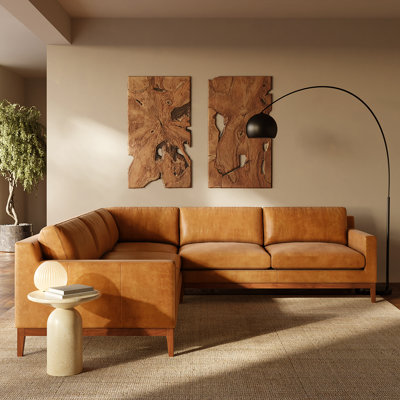 Canapé modulaire en cuir italien pleine fleur 116 po Zyon