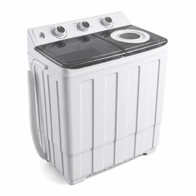 14lbs Portable Washing Machine with 9.5lbs Wash and 4.5lbs Spin, Twin Tub Washer Compact Machine with Drain Pump, Mini Portable Washer for Home, Camping, RVs, and Small Spaces, Grey