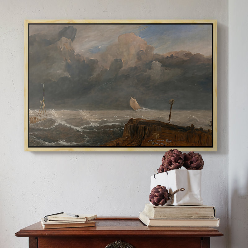 Port Ruysdael, 1827-J.M.W. Toile tendue avec châssis Turner, 16 x 24, Naturel