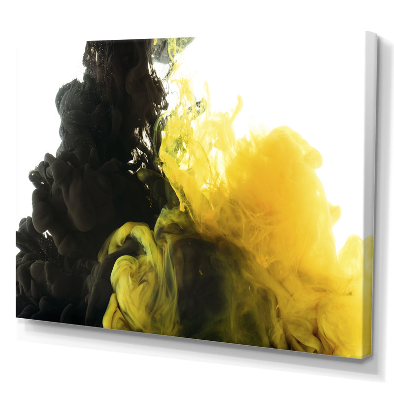 «Black and Yellow Ink Clouds», reproduction sur toile flottante, H 8 po x l 12 po x P 1 po, Toile tendue