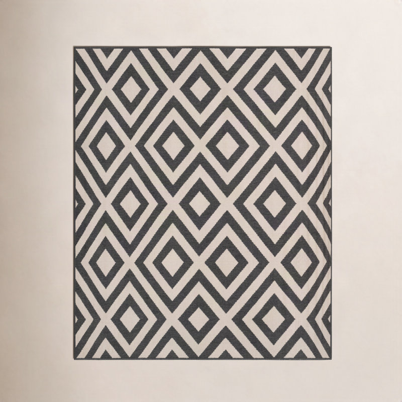 Awena Indoor/Outdoor Geometric Area Rug, Square 8'9"