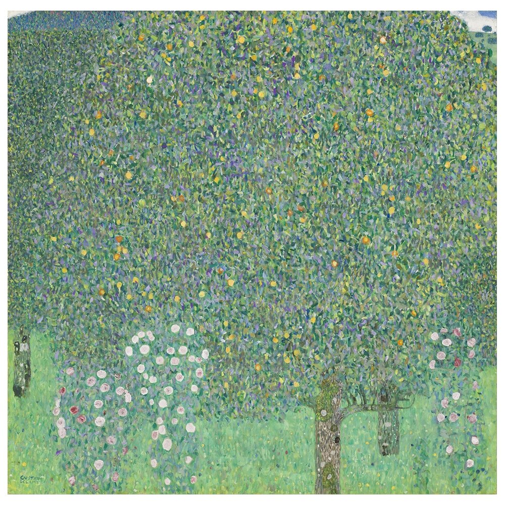 Leinwandbild Rosenbüsche unter den Bäumen von Gustav Klimt