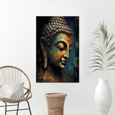 Modern Glass Wall Decor, Meditation Canvas Print Artwork, Elegant Design,1P Wrapped Canvas