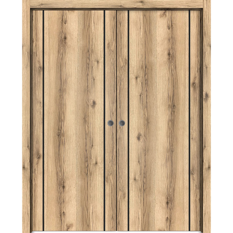 Portes françaises en bois massif massif, Chêne, 48 po x 80 po