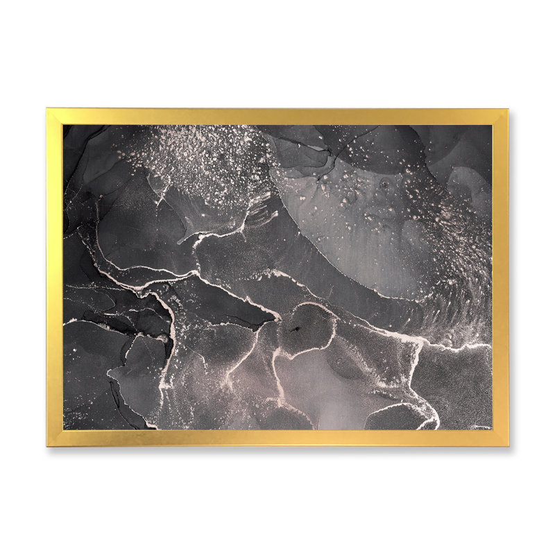 «Abstract Abstract Translucent Gray Ink Clouds», reproduction sur toile, H 30 po x l 40 po, Toile à cadre d'angle fermé doré