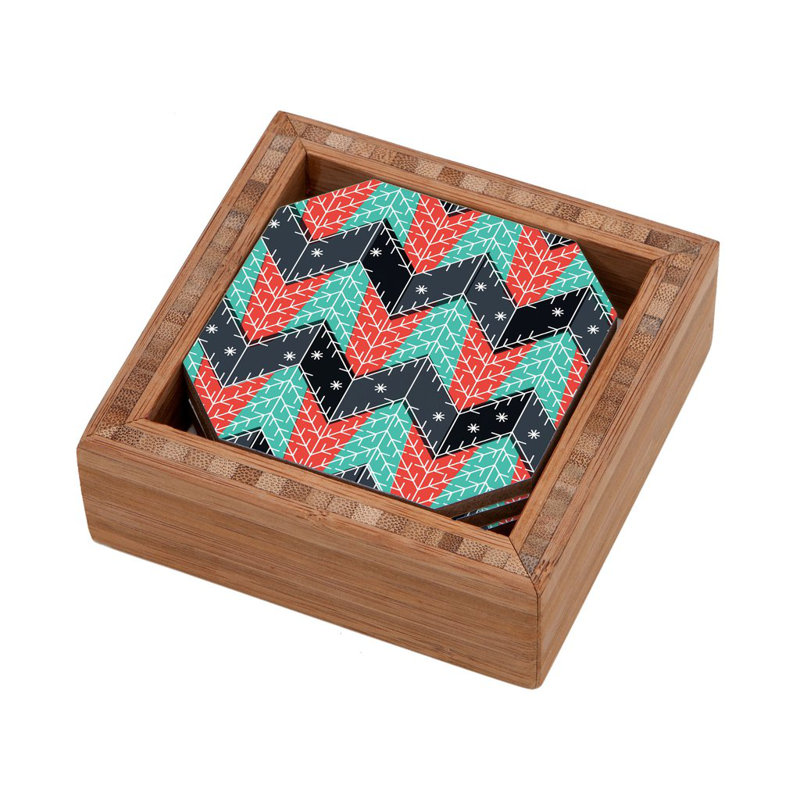 Ensemble sous-verre avec support 5 pièces