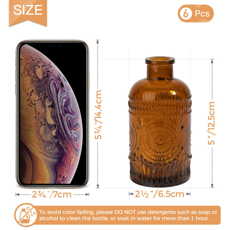 Cezmi Glass Table Vase, Amber