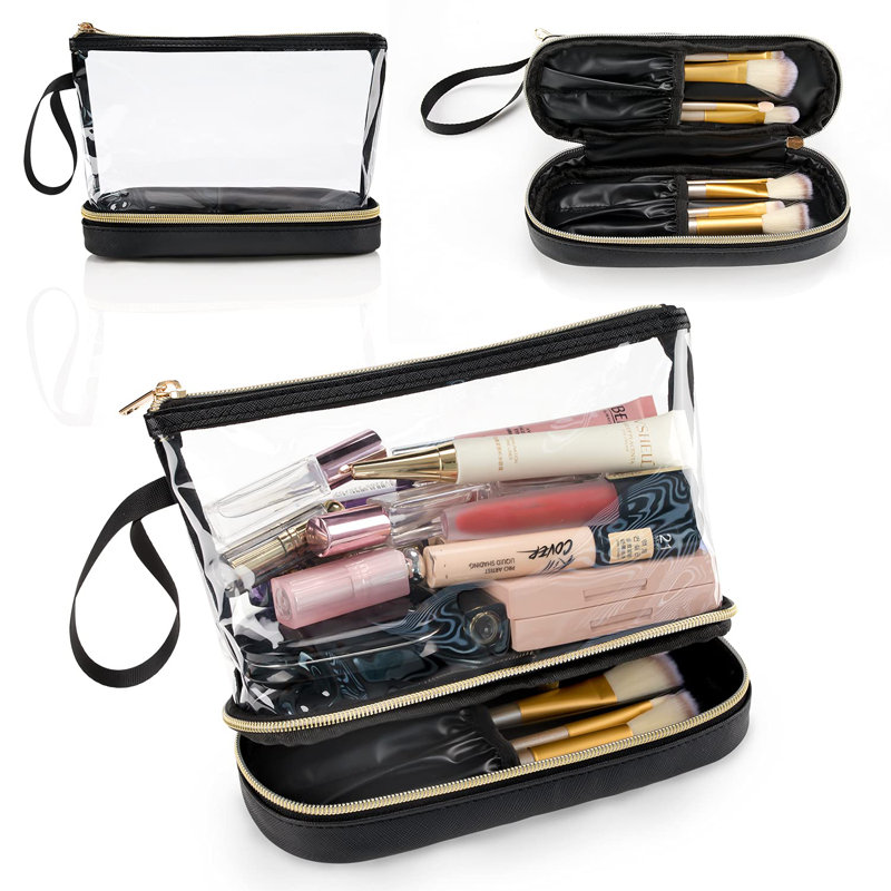 Trousse de maquillage de voyage, trousse de maquillage transparente pour trousse de maquillage, sac à main étanche
