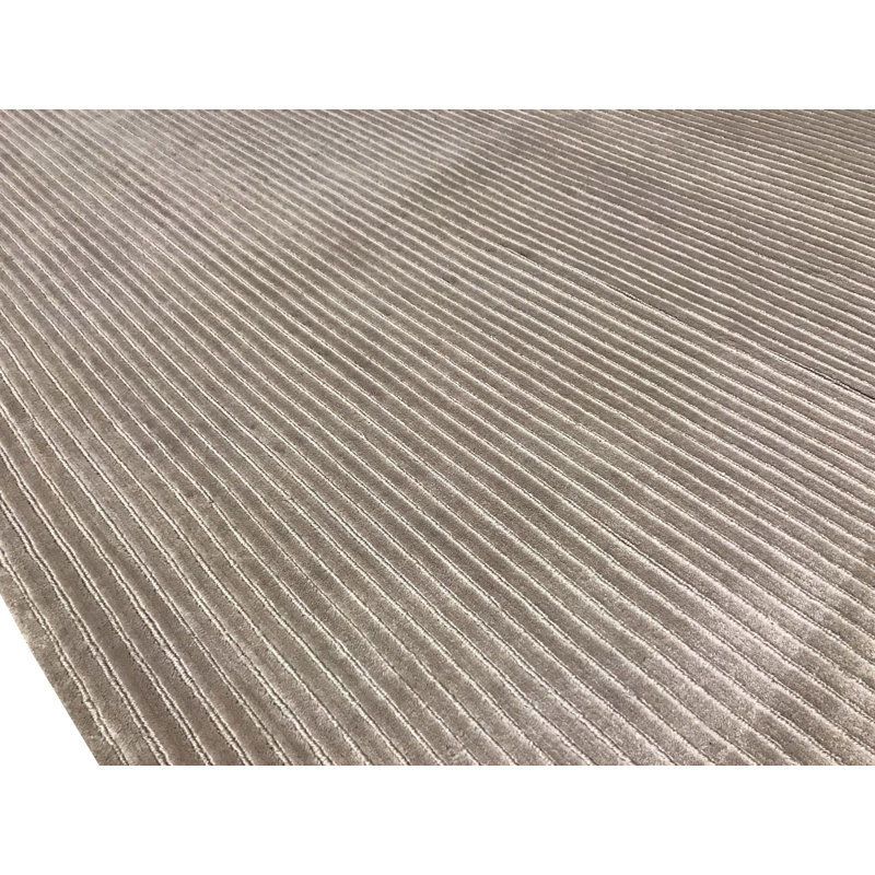 Tapis décoratif de l’Himalaya noué à la main gris, Rectangle 8 pi 11 po x 11 pi 11 po