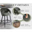 Upholstered Counter Stool with Metal Frame-1252839406