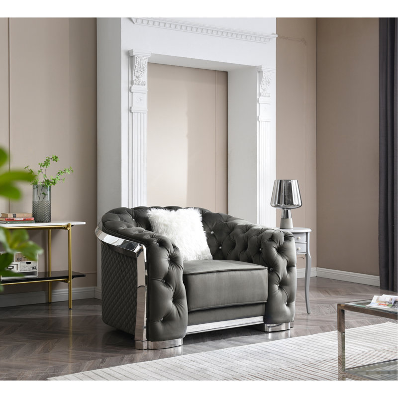 Fauteuil d'appoint gris sophistiqué