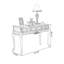 Bureau rectangulaire en bois massif et bois manufacturé châtaignier avec 3 tiroirs-96887158